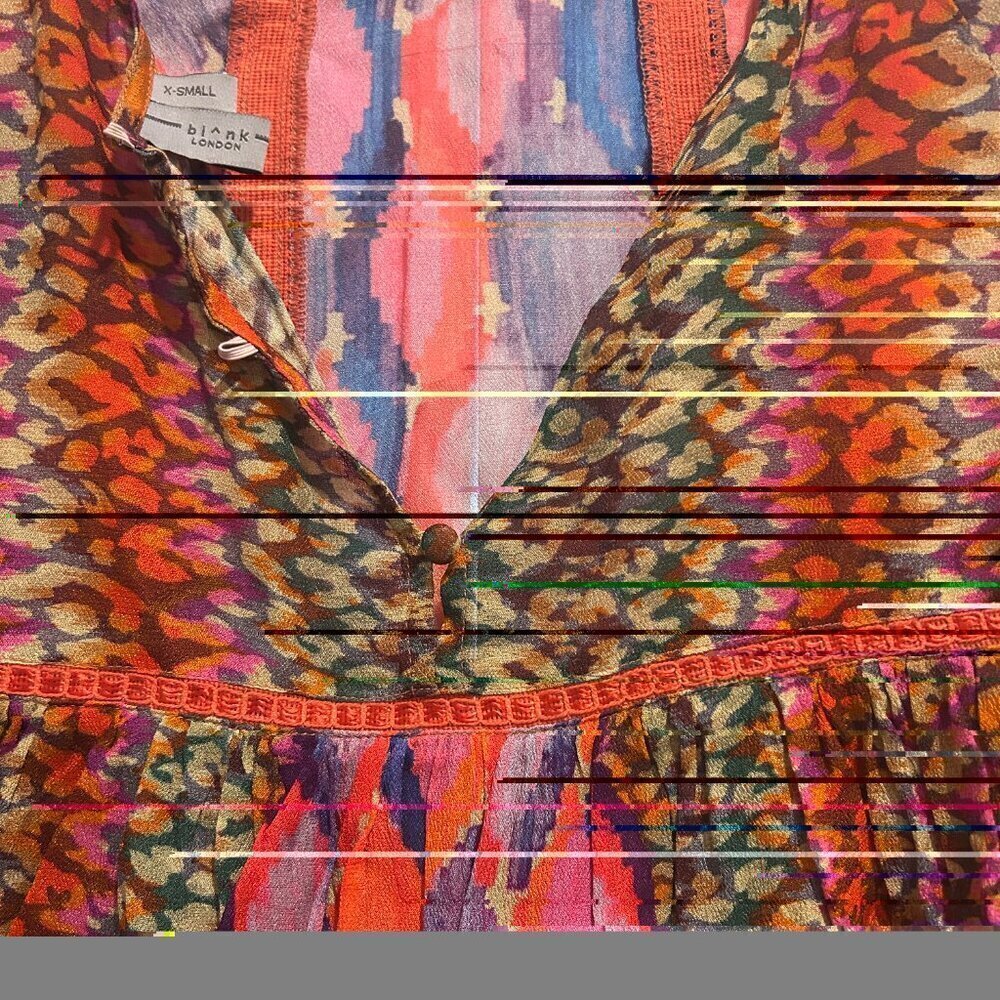 Anthropologie x Bl^nk London Miranda Peasant‎ Multicolor Blouse Women's Size XS - Picture 8 of 10